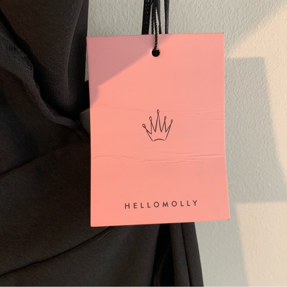 NWT Hello Molly I Hope You Dance Black Wide Leg Frill Top Jumpsuit Size M 6 - Picture 8 of 9